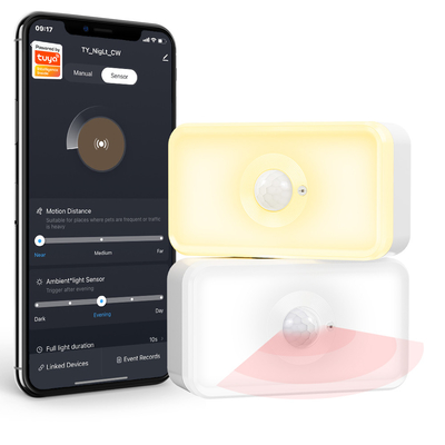 Tuya Bewegungssensor LED PIR WiFi Bewegungssensor des menschlichen Körpers Warmweiß Doppelfarben Sensor für Nachtlicht Typ c