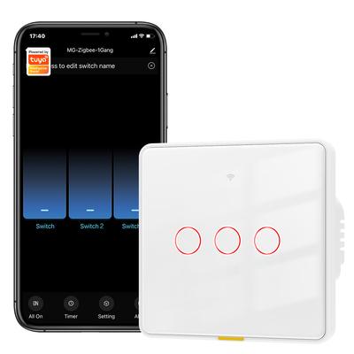 Tuya Zigbee-Schalter ohne neutrale Leitung100-250v Sprach-App Alexa Google Home ohne Kondensator Smart Home Light Touch EU Schalter erforderlich