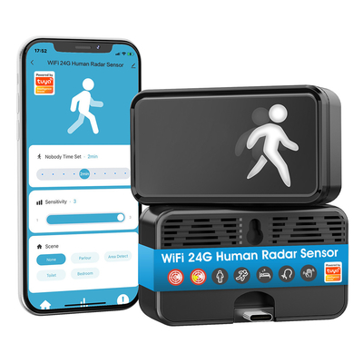 WLAN-Menschenpräsenz 24G-Radar MmWave-Detektion Tuya APP Smart Home mit Atemlicht Bewegungssensor Millimeterwellen-Radar Körperdetektor