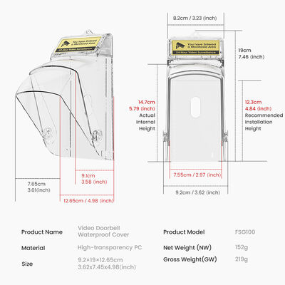 SMATRUL Video Türglocke Regenwasserdichte Abdeckung Außen Drehbares Design Diebstahlschutz Erinnerung Kompatibel mit Türzugang Video Türglocke