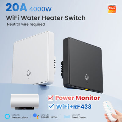 kaufen 20A WiFi RF433 Schalter für Warmwasserbereiter Tuya Smart Home 4000W Timing Countdown Wireless Wandschalter APP Sprachsteuerung mit Alexa Google Home Online-Herstellung
