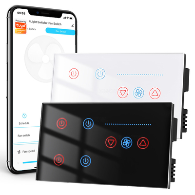 Guter Preis Tuya WiFi Deckenventilator Schalter Geschwindigkeitssteuerung Timer Sprachstrommonitor Alexa Google Home Smart Light Switch Online