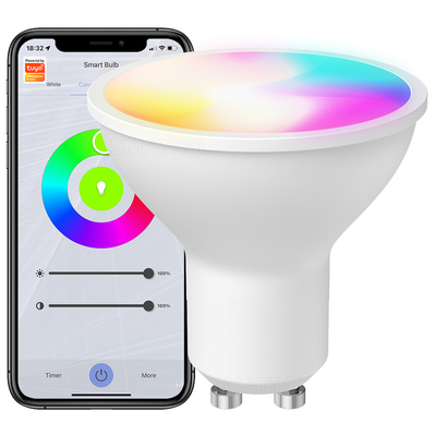 Guter Preis Smart Bulb RGBCW 5W Dimmbare Lampen Fernbedienung Arbeiten mit Alexa Google Home Tuya GU10 WiFi Smart Light LED-Glühlampen Online